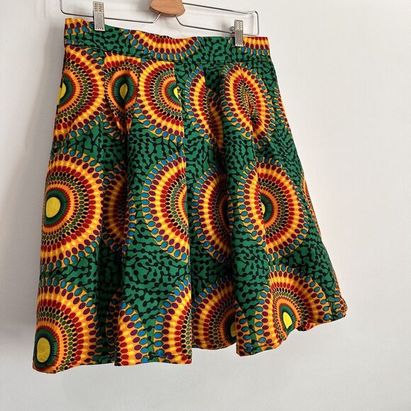 Francis + Benedict African Skirt Small Colorful Pinwheel Zipper Circles NEW - Picture 7 of 10
